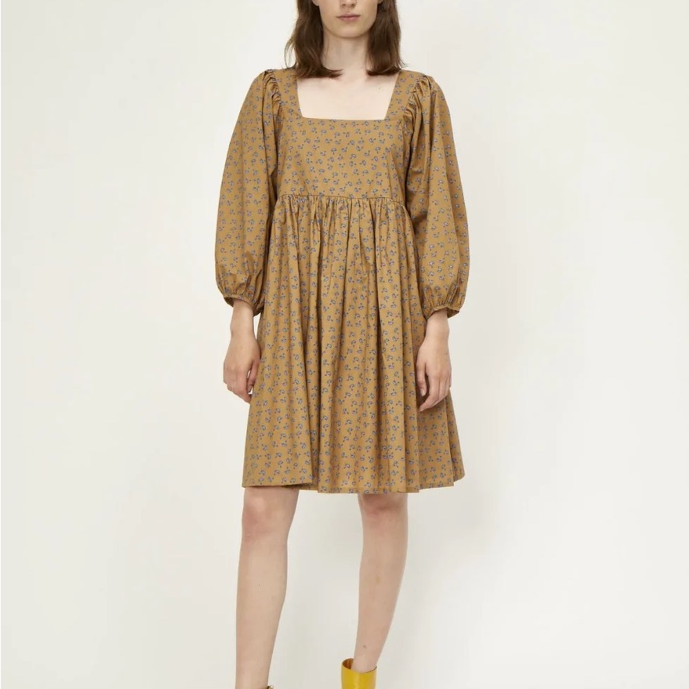 JUST Female Merle Dress Tan Floral 100% Cotton